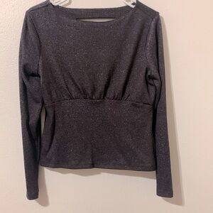 Banana Republic Black/Gray Sparkling Top open Back Size M Used
